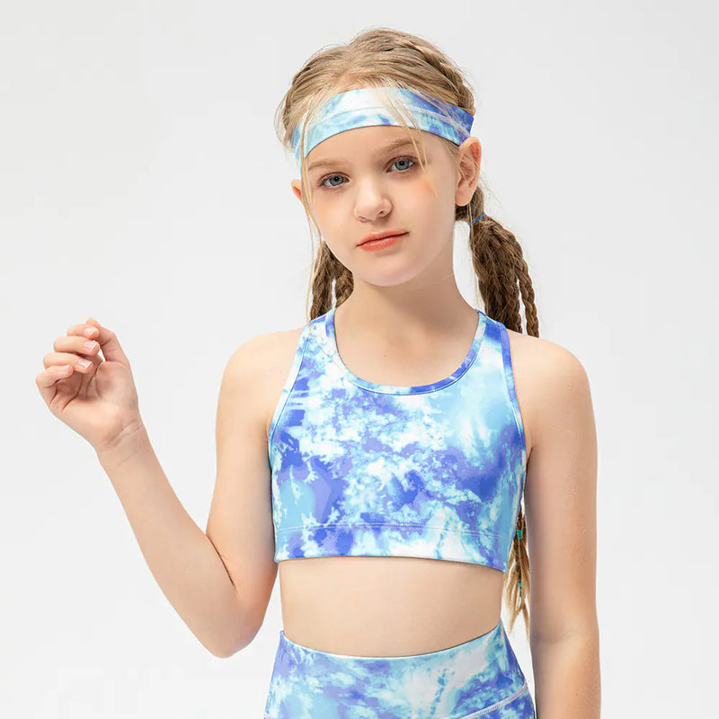 Girls' Yoga Exercise Vest with Printed Design