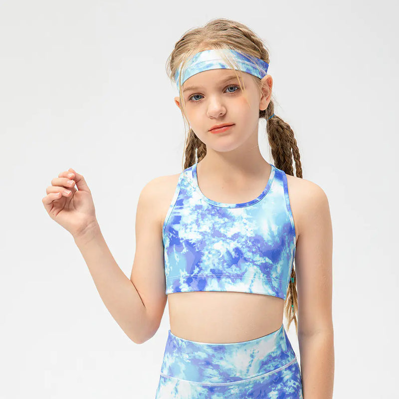 Girls' Yoga Exercise Vest with Printed Design
